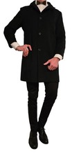 JOOP! Maron Kurzmantel Wintermantel Mantel Coat Gr. 54 mit Kaschmir Schwarz