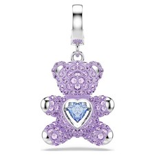Charm Swarovski Idyllia Orsetto Viola 5745610 Ciondolo Dorato Cristalli Nuovo