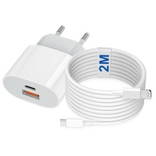 Caricatore per iPhone Certificato Apple MFi, 20W 2-Porto USB A & USB C Rapido Ca