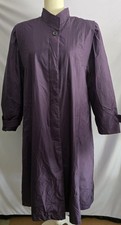 Vintage Fleet Street Plum Purple Trench Coat Women 16 Removable Lining 80s 90s