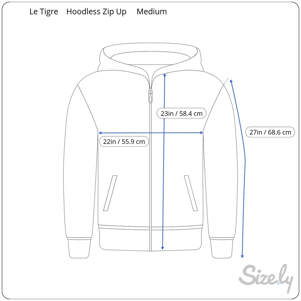 Chaqueta de Colección Le Tigre Para Hombres Cremallera Completa Talla Mediana Azul Algodón Poliéster Foto 2 de 4