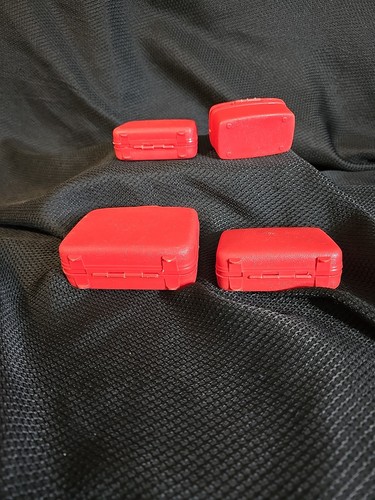 MATTEL Vintage Barbie Doll Red Samsonite Suitcases Luggage Set 4 Pieces - Bild 8 von 11