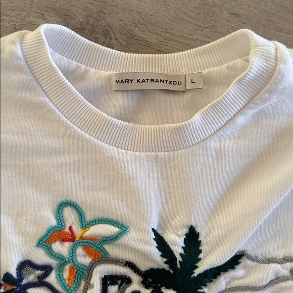 MARY KATRANTZOU Saker Pop Art White Sweater Womens Large Golf image 6