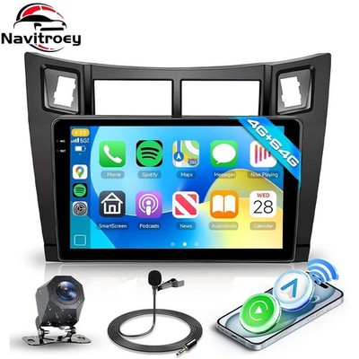 4G+64GB FÜR TOYOTA YARIS 2005-2012 ANDROID 15.0 CARPLAY AUTORADIO NAVI WIFI +KAM