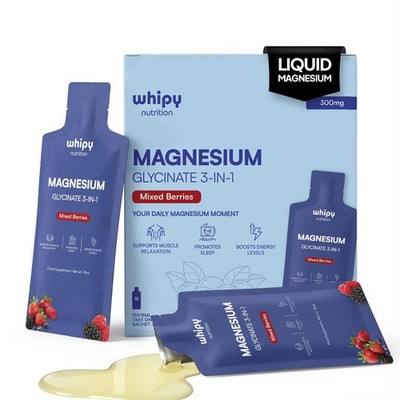Liquid Magnesium Glycinate On The Go 3 in 1 Magnesium Citrate Liquid, Malate,...
