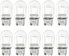 10PCS 7443 T20 12V W21/5W Clear Glass Car Bulbs, Long Life Stop B Color: Clear