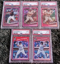 2023 DONRUSS HOLO PINK  JASSON DOMINGUEZ & JACKSON MERRILL RC LOT of 5 ~ PSA 7-8