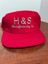 Vintage H&S Manufacturing Co Snapback Hat NOS Made in USA Red Promo Cap