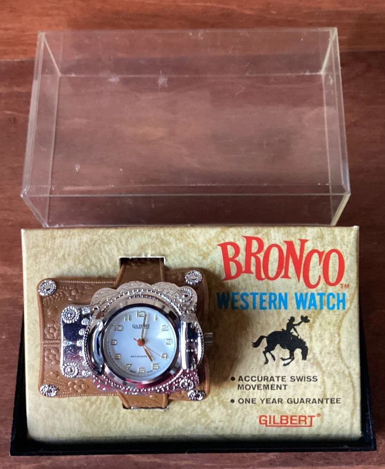 Raro reloj Gilbert Bronco Western 1965 con caja y papeleo como nuevo Foto 2 de 4