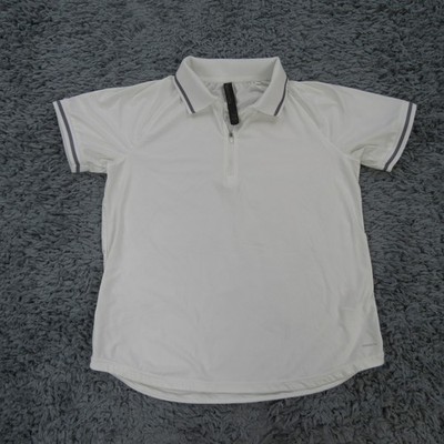 Mondetta Shirt Womens Small White Stretch Knit Lightweight Zip Polo Active *