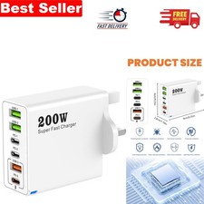 200W GaN III USB C Charging Station - 6 Ports for Rapid Multi-Device Charging