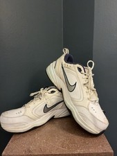 Nike Air Monarch IV Men's Training Shoes White/Navy Blue - Pre-Owned