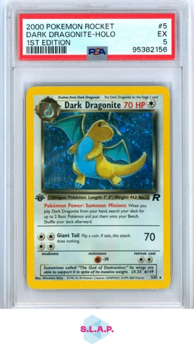 DARK DRAGONITE HOLO 1ST EDITION POKEMON ROCKET 2000 5 PSA 5
