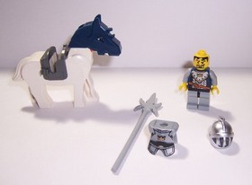 LEGO Crown Knight Castle Minifigure w/ Armor & Horse from #7097 Trolls' Fortress