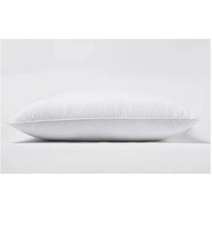 NWT QUINCE LUXE GOOSE DOWN STANDARD PILLOW COTTON  FIRM / EX