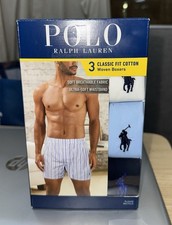 Polo Ralph Lauren Mens Classic Fit Cotton Woven Boxers Multicolor Pack Of 3 XL