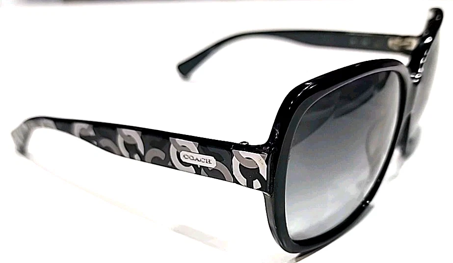 Gafas de sol Coach S2029 negras grises cuadradas de gran tamaño 125 mm Foto 3 de 4