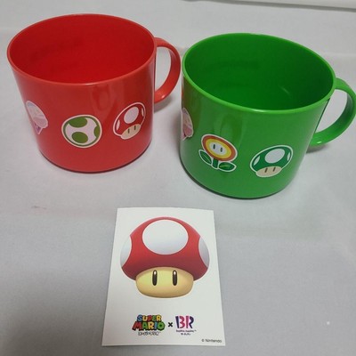 Super Mario Souvenir Cup Set Baskin-Robbins Ice Cream Collaboration Set of 2