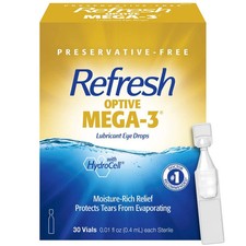 Refresh Optive Mega-3 Lubricant Eye Drops Enhanced with Flaxseed Oil 30Ct 2 Pack