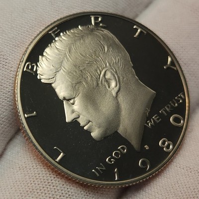 1980 S Proof Cameo Kennedy Half Dollar 50c Clad US Coin JFK-80A