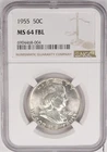 MINT STATE FULL BELL LINES 1955 FRANKLIN HALF DOLLAR * NGC MS 64 FBL