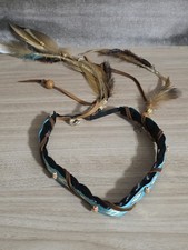 Boho Feather Headband Festival Headdress Synthetic Hair Braid .Native Style