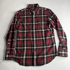 VTG Polo Ralph Lauren Red Plaid New Classic Western Pearl Snap Shirt Mens S EUC