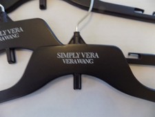Vera Wang Plastic Hangers Black Set of 3 Simply Vera 17" Long HTF