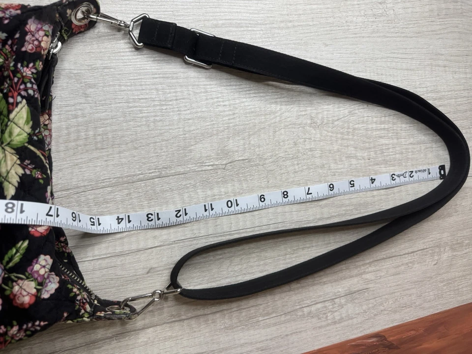 Vera Bradley Women's Cotton Crossbody Purse Black & Multi Colored Floral Print - Image 4 of 4