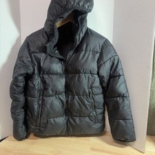 Kids Black Puffer Jacket Wind Water Resistant All in Motion Size Youth Large