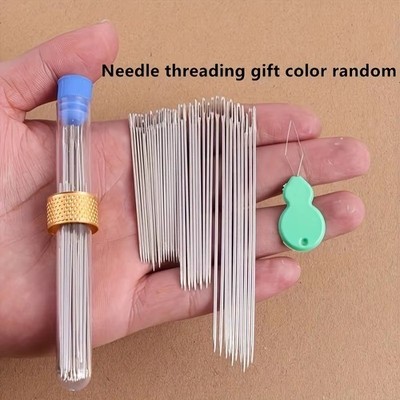 40pcs Large Eye Sewing Needles Long Thick Hand Needles for Elderly DIY Crafts