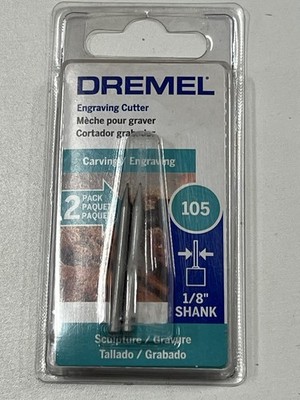 2pk 105 Dremel Engraving Cutter Bits for Carving and Engraving 1/8'' Shank