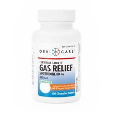 Geri Care Gas Relief Antiflatulent Simethicone 80mg Mint Flavor 100 Ct Pack of 2