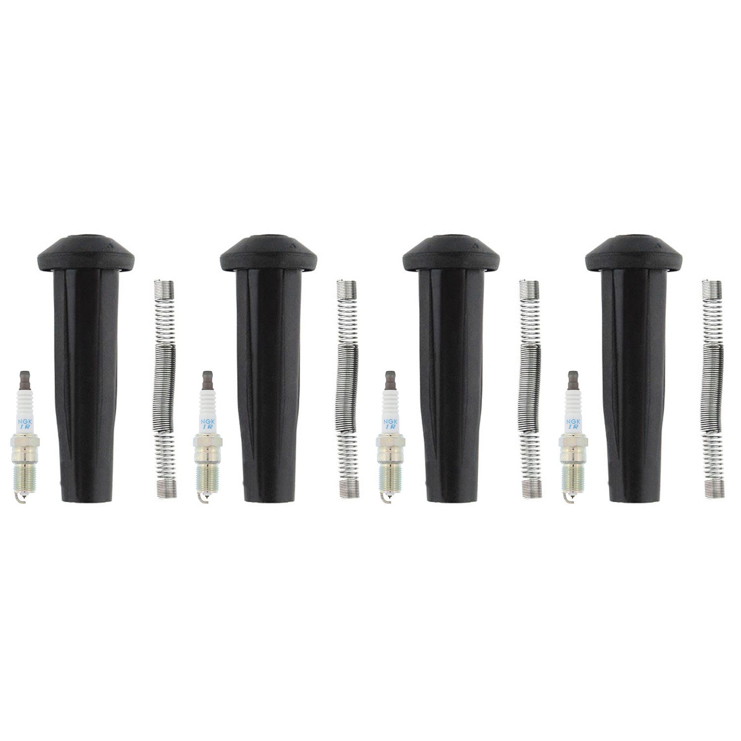 NGK 4 Laser Iridium Spark Plugs  Denso Coil Boots Kit for Escape Mariner L4 FI