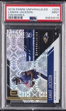 2018 PANINI UNPARALLELED FIREWORKS #209 LAMAR JACKSON ROOKIE RC 4/5 PSA 9