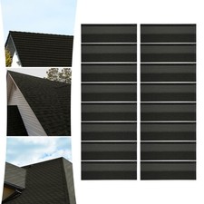 16 Pcs Asphalt Roof Shingles Black 39.37 &times; 13.11 In
