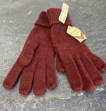 Aris VTG Women  s Gloves Angora Lambswool Burgundy Natural Warmth