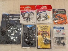 Lot of 7 packs of hooks - jigs. offset worm EWG jig heads Some are missing a few