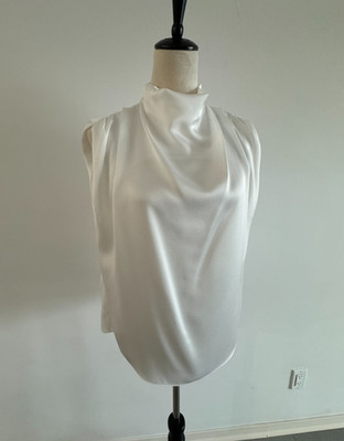New Gizia 4G Classic Cowl Neck Sleeveless Blouse, Size EU 36, US S/M