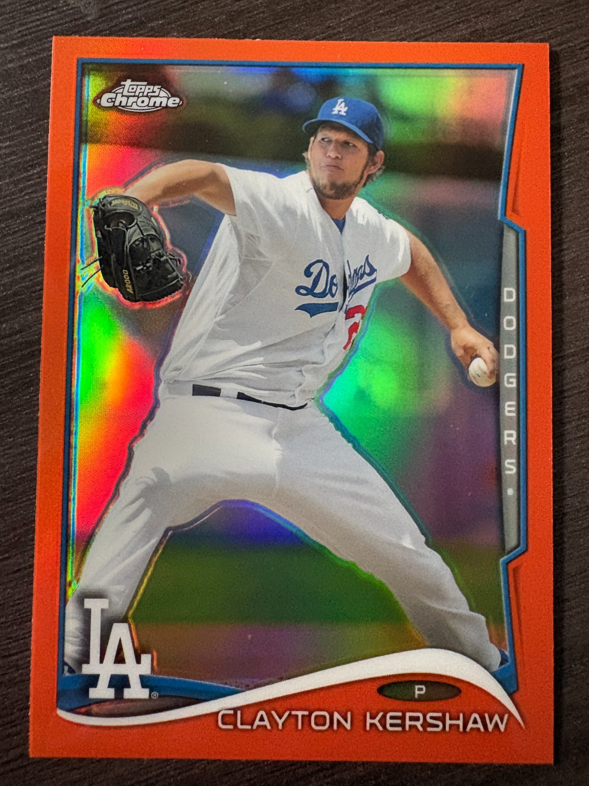 2014 Topps Chrome Clayton Kershaw Orange Refractor #100 Dodgers