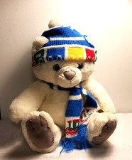 Dakin 17 In. Tall Winter Bear. 1988 White with scarf and Hat 21