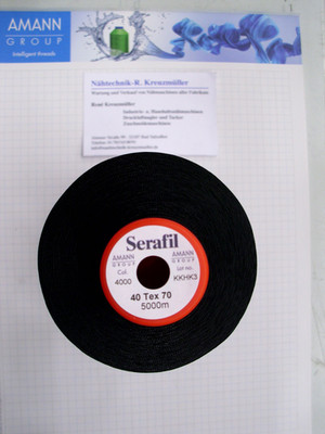 Serafil AMANN 40 FB 4000. Schwarz 5000 Meter. jede Farbe und Stärke Lieferbar