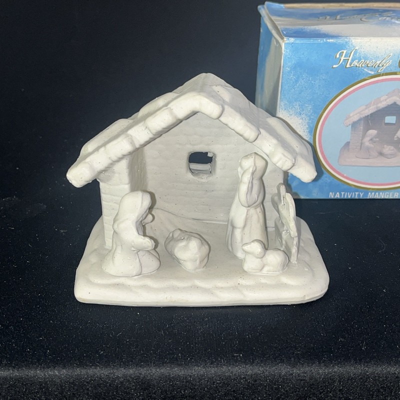 Vintage Manger Nativity Scene  World Bazaars Inc, Heavenly Collectibles 1981