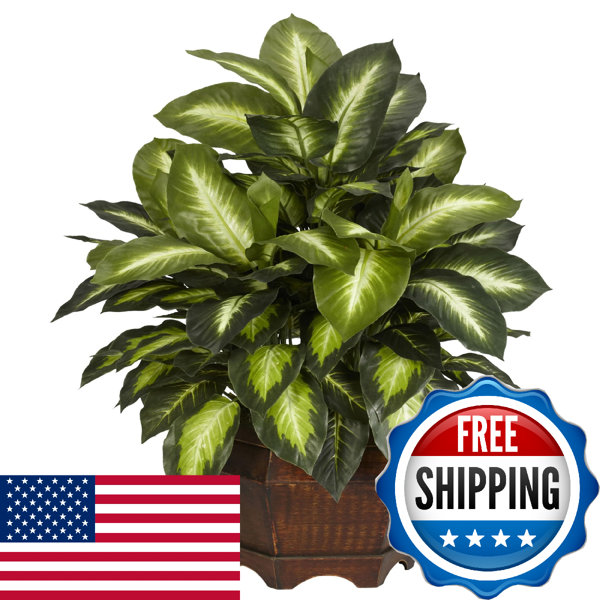 Nearly Natural 24in Dieffenbachia Artificial Plant Faux Greenery Decorative  Plan | eBay