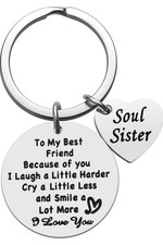 BFF Friend Keychain For Women - Birthday Christmas Gift for Best Friends
