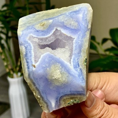 288G Natural Blue striped agate Crystal Chunks piece form Mineral Specimens