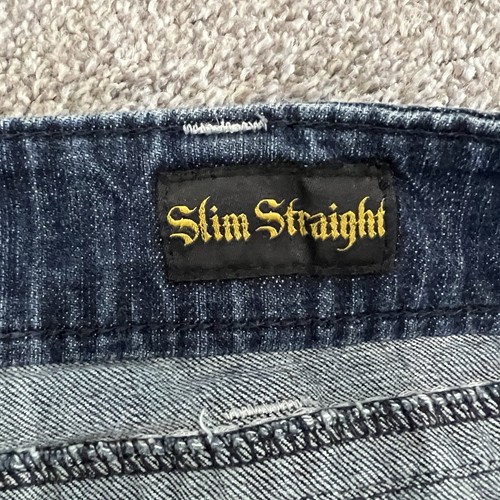 Wrangler Rock 47 Jeans Uomo 40x36 Pantaloni Cowboy Slim Dritti Scuri Punti Spessi - Foto 14 di 24