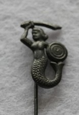 Antique Pin BROOCH Pin Mermaid Woman Sword Sh...