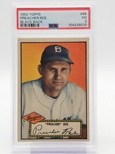 PREACHER ROE 1952 TOPPS BASEBALL BLACK BACK #66 DODGERS PSA 3 Q1887