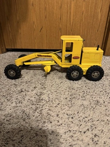 Tonka Road Grader Pressed Steel Yellow Black Construction Toy Vehicle